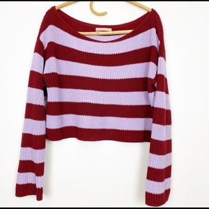 Urban Outfitters | Cropped Striped Knit Sweater